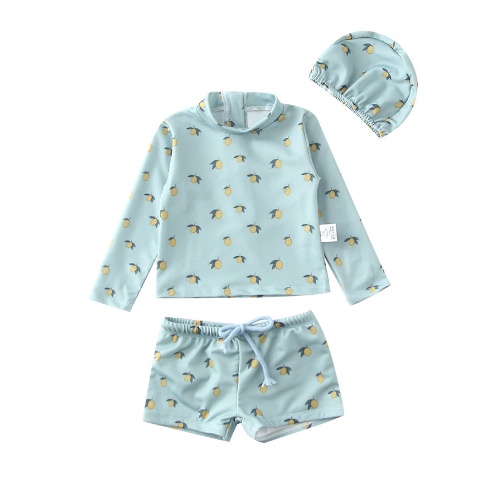 ชุดว่ายน้ำเด็ก lemon lover 3 ชิ้น ( เสื้อ กางเกง หมวก)(SW213)