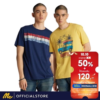 Mc Jeans เสื้อยืดผู้ชาย เสื้อแขนสั้น เสื้อยืด มีให้เลือก 2 รุ่น สีกรมท่า ผ้านุ่ม ระบายอากาศได้ดี MTSZ56