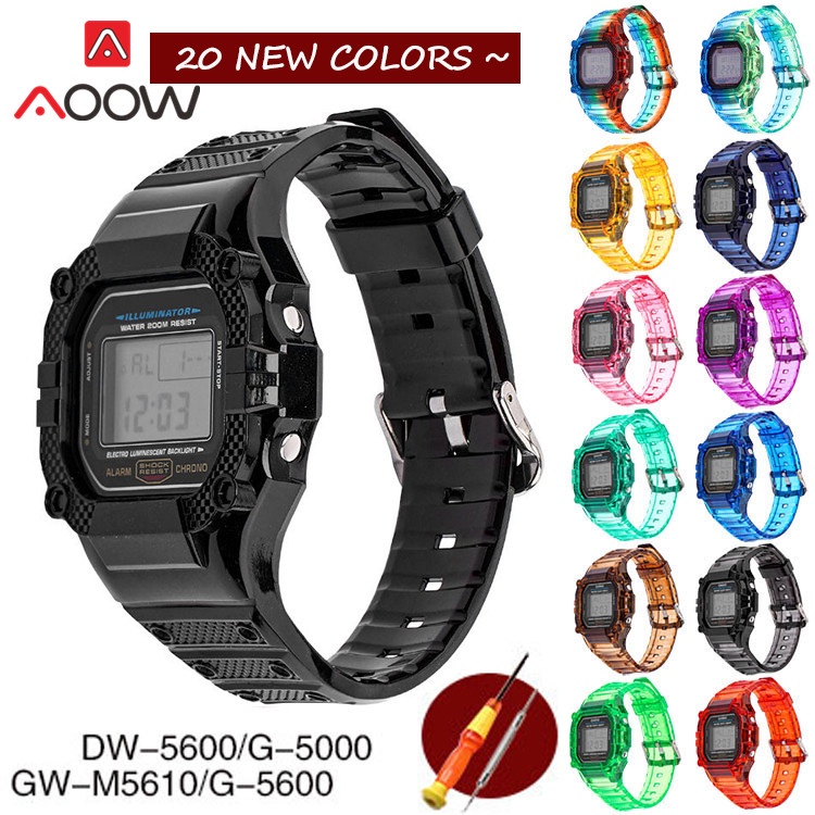 สายนาฬิกาข้อมือเรซิ่นใส แบบนิ่ม สําหรับ Casio G-SHOCK DW5600 GW-5610