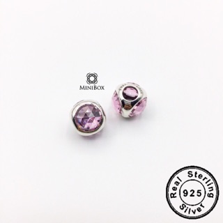 925 Silver Crystal Pink Charm