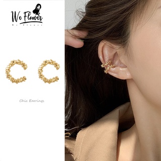 We Flower Chic ต่างหูแบบหนีบ ทอง 14K ขนาดเล็ก เครื่องประดับ สําหรับผู้หญิง