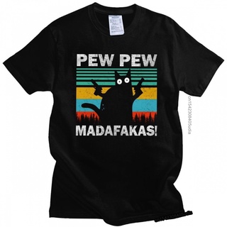 เสื้อยืดผ้าฝ้ายพิมพ์ลาย เสื้อยืด ผ้าฝ้าย พิมพ์ลาย Pew Madafakas สไตล์วินเทจ สําหรับผู้ชาย