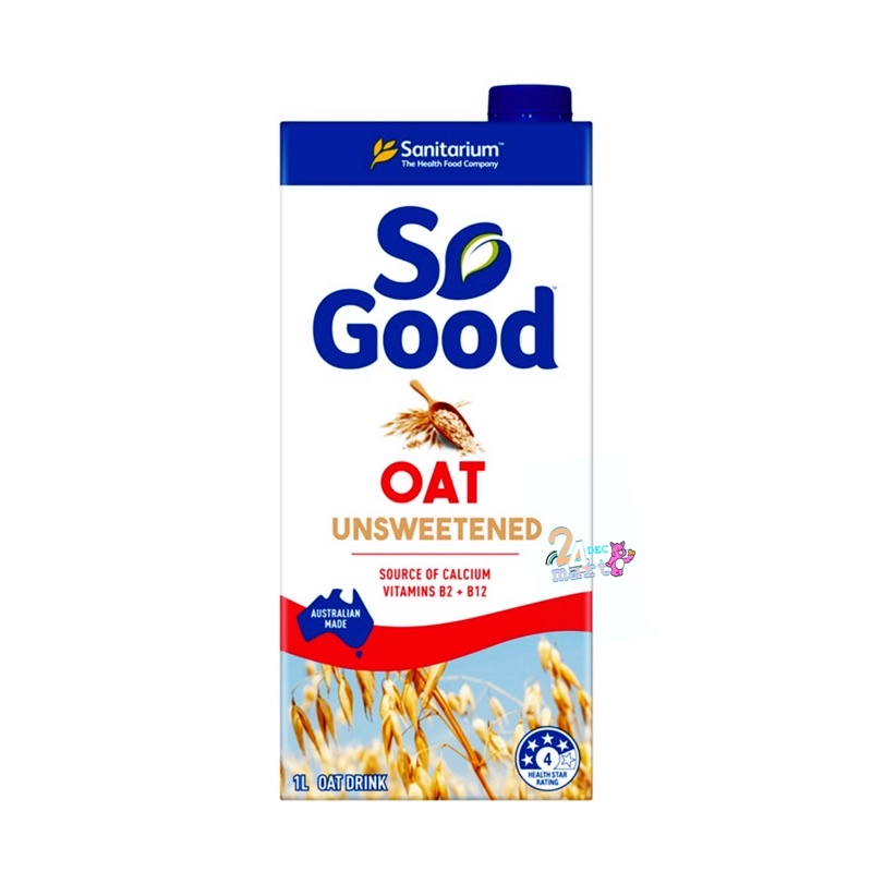 So Good นมโอ๊ต สูตรไม่เติมน้ำตาล Oat Milk Unsweetened 1 ลิตร