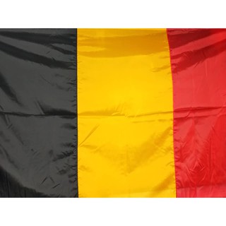 ธงชาติเบลเยียม Flag of Belgium งานตัดเย็บประณีต ผ้าร่ม