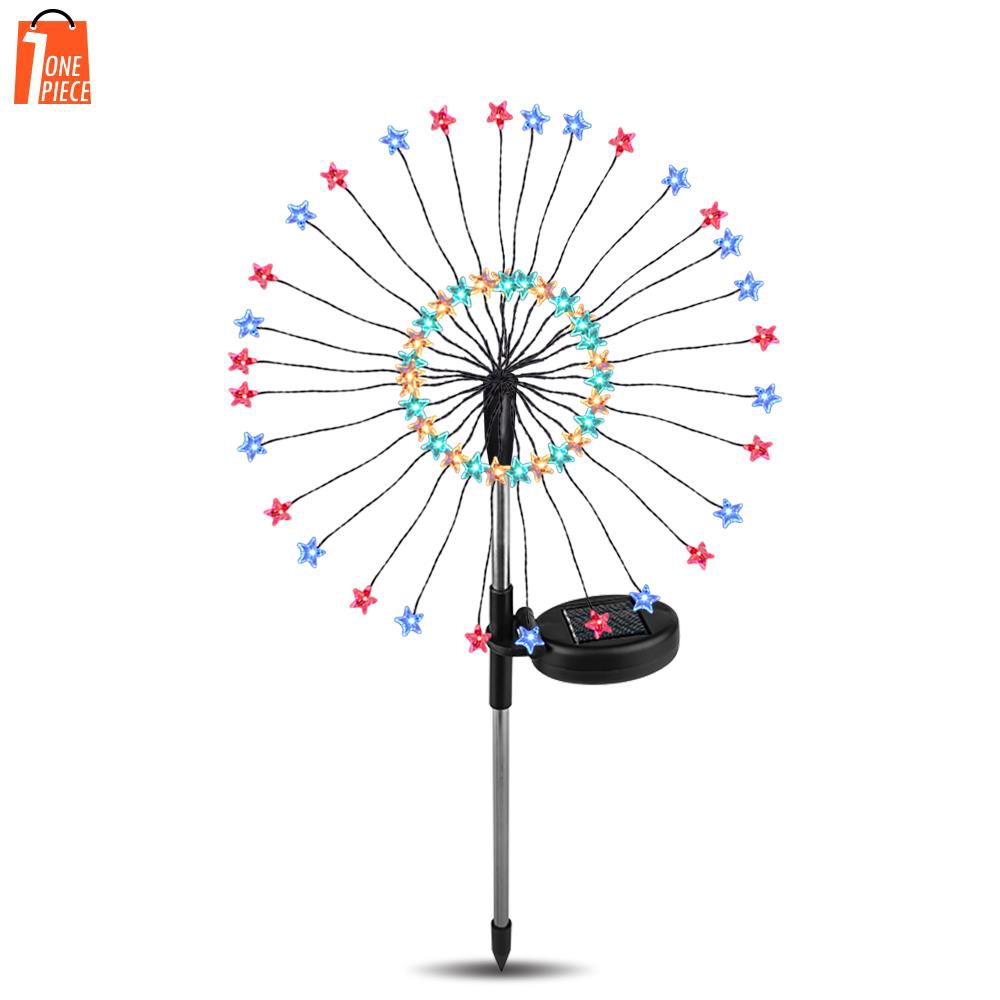 HOT! Solar Energy Star Fairy Bouquet Dandelion Lights Star Firework ...