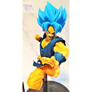 [ มือสอง งานแท้ ญี่ปุ่น ] Son Goku Super Saiyan Blue โกคู ซุปเปอร์ไซย่า บลู เหาะเตรียมชก ขนาด 7" - 8" ฐานดำ ดราก้อนบอล D