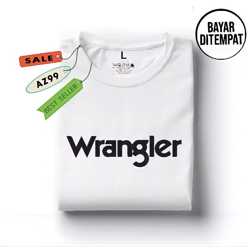 WRANGLER แรงเลอร์ เสื้อยืดผู้ชายเสื้อแขนสั้น ดิสโทร ผู้ใหญ่เสื้อยืดผู้ชายโลโก้ด้านบน