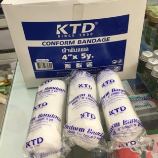 ผ้าพันแผล KTD conform bandage 4" 5 หลา ผ้าก๊อซยืดพันแผล 1 ม้วน (192)