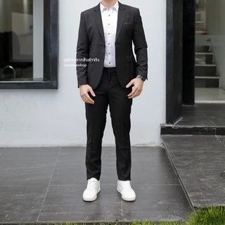 สินค้าพร้อมส่ง COCO-MAN เสื้อสูทกระดุม 2 เม็ด สีดำ ชุดสูทผู้ชาย มีกางเกงเข้าชุด ใส่ทำงาน ขายแยก เสื้อ กางเกง