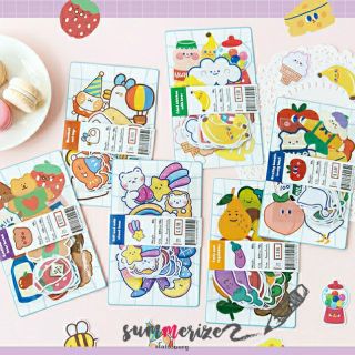 สติ๊กเกอร์ไดคัท food sticker diecut sticker DIY ของกิน น่ารักๆ สติ๊กเกอร์ชิ้นใหญ่ สีสันสดใส