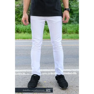 MTE กางเกงยีนส์สีขาวผ้ายืด ทรงเดฟ เป้าซิป รุ่น 507-5 สินค้าพร้อมส่ง  มีบริการเก็บปลายทางด้วยครับ มีเอว 28-36-#-1