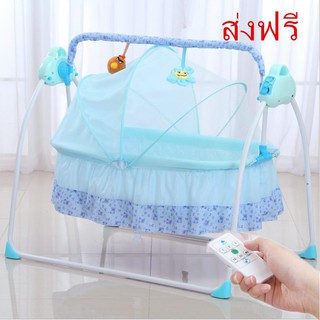 baby life เปลไกวไฟฟ้า “sanpaulo” มีเบาะรองนอนกับหมอน มีมุ้งกันยุง มีรีโมทกด มีเสียงดนตรี12 เพลง ตั้งเวลาไกวได้  รุ่น：C9