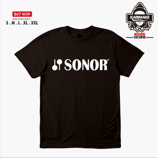 เสื้อยืดคอกลมเสื้อยืด พิมพ์ลายโลโก้ Sonor Drum Music สําหรับผู้ชายfromS-3XL