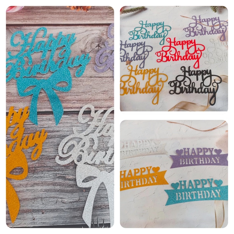 ป้ายกระดาษHBDตกแต่งเค้ก