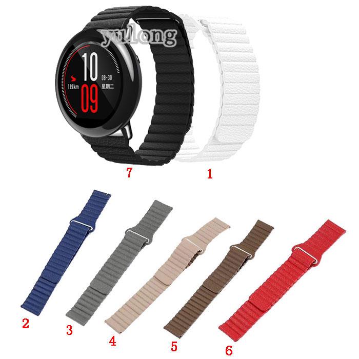 สายแม่เหล็กหนังแท้ สำหรับ Huami Amazfit Pace