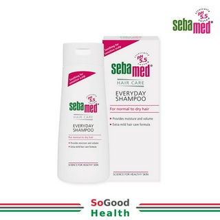 💥EXP 08/25💥SEBAMED EVERYDAY SHAMPOO 200 ML. แชมพูสระผมสูตรอ่อนโยน ต่อหนังศรีษะ ปราศจากสารสบู่ และความเป็นด่าง