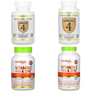 📍พร้อมส่ง ล็อตใหม่ 2025 สูตรรวม Vitamin C + D3 + Zinc, Nutrabiotic, immunity, Immune 4/Immune4 California Gold