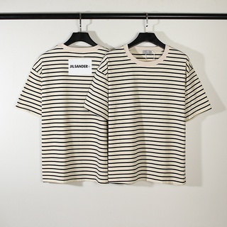 JIL SANDER เสื้อยืด OVERSIZE เสื้อยืดแขนสั้น ทรงหลวม ลายทาง ผู้ชายและผู้หญิงใส่ได้