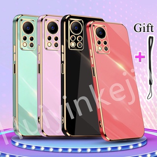 เคสซิลิโคน TPU แบบนิ่ม ชุบไฟฟ้า ขอบตรง สําหรับ Infinix Hot 11S NFC 11S NFC