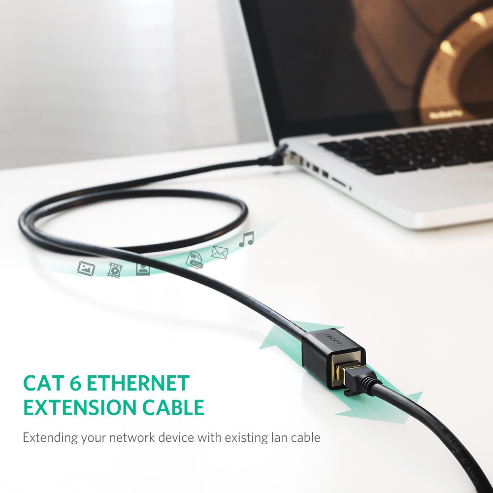 UGREEN รุ่น 11279 ความยาว1เมตร /รุ่น 11281 ความยาว 2เมตร Cat6 FTP M TO F Extension Cable Black