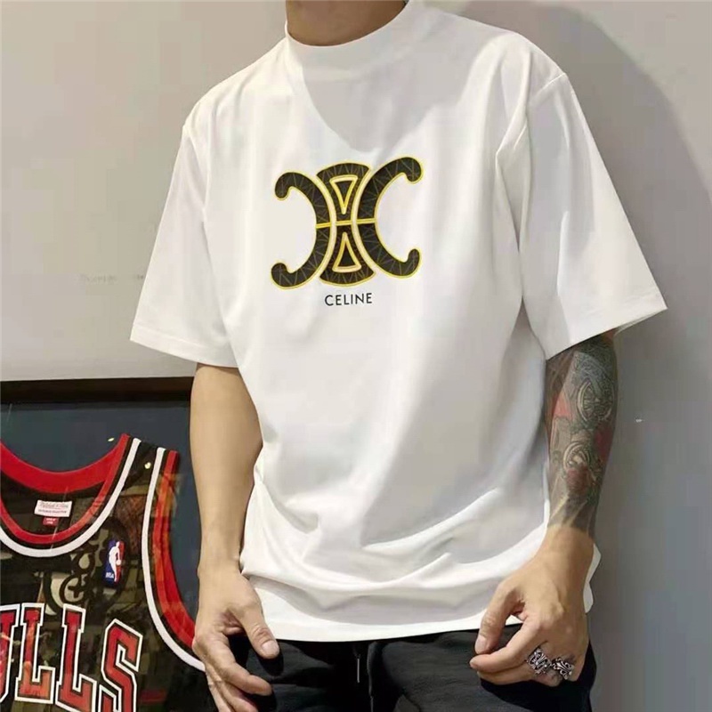 90742# เสื้อคอกลม แขนสั้น แบบเรียบง่าย แฟชั่นฤดูร้อน สําหรับผู้ชาย และผู้หญิง S-3XL