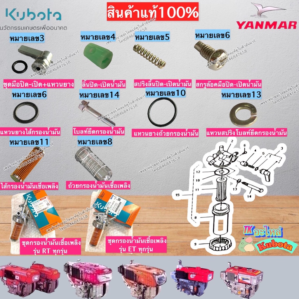 ชุดกรองโซล่าครบชุดและอะไหล่ซ่อมแซมชุดกรองโซล่ารุ่นคูโบต้าETและRT