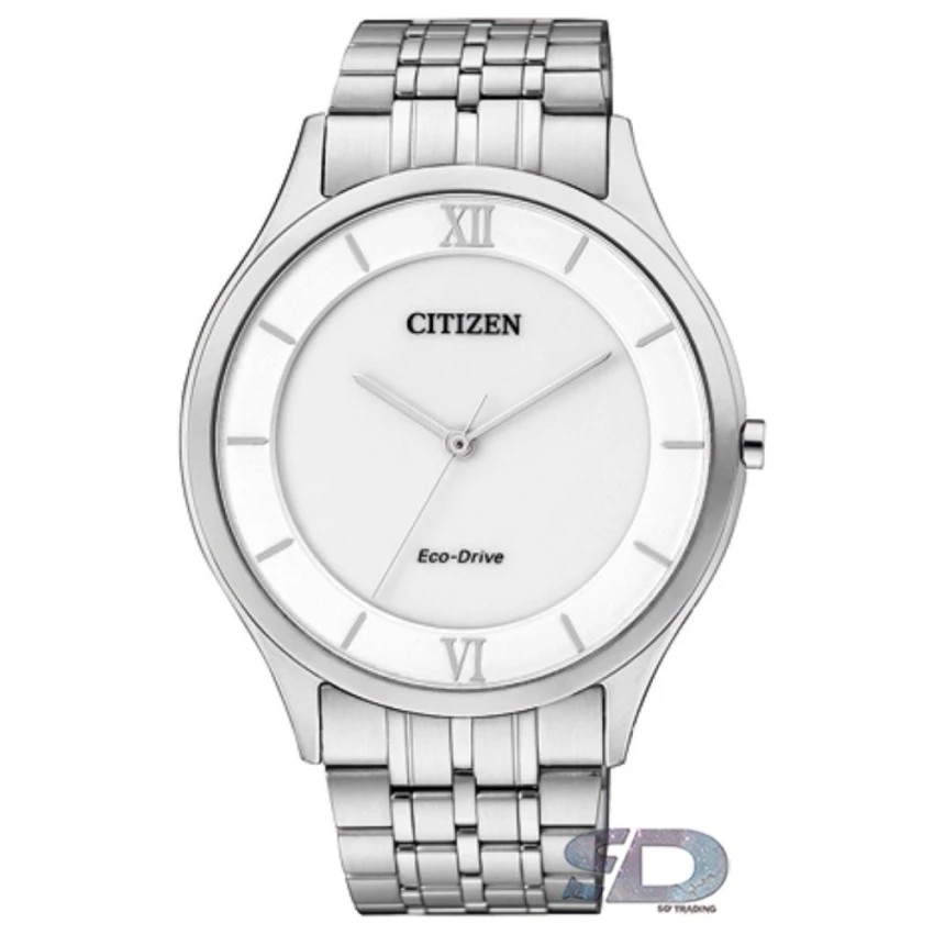CITIZEN Eco-Drive Stiletto Super Slim Men's Watch รุ่น AR0070-51A - Silver/White