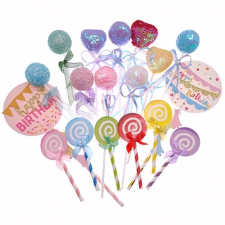 1pc Glitter Lollipop Cake Topper Cake Decorations