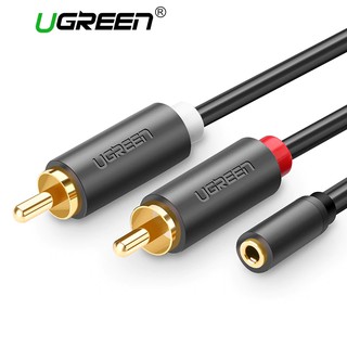 Ugreen RCA Cable 2 RCA Male to Female 3.5mm Jack Adapter Audio Cable Aux Cable (3.5mm x 25cm)
