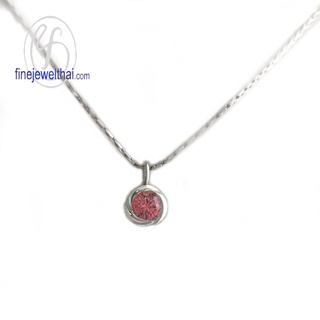 Finejewelthai-จี้ทับทิม-ทับทิม-จี้พลอย-พลอยประจำเดือนเกิด-Ruby-Silver-Pendant-Birthstone-P1054rb00e