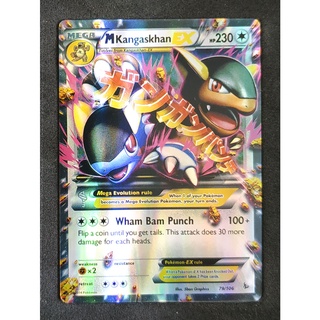 Kangaskhan Mega EX 79/106 การูร่า Pokemon Card (เคลือบพลาสติก) ภาษาอังกฤษ