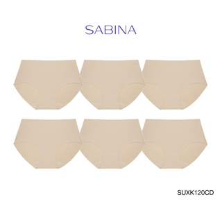 Sabina กางเกงชั้นใน (Set 6 ชิ้น) (ทรงHalf) รุ่น Soft Collection Seamless รหัส SUXK120CD สีเนื้อเข้ม