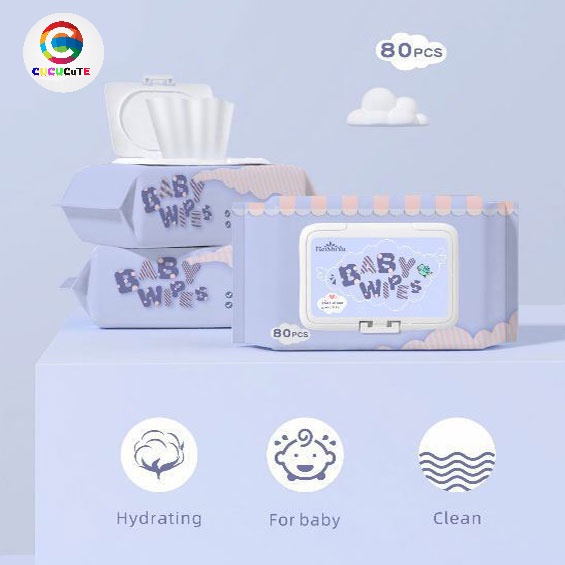 cucucute ทิชชู่เปียก 80แผ่น ทิชชูแห้ง ทิชชูเปียกปราศจากแอลกฮอล์ มีทั้งแบบแห้งและแบบเปียก