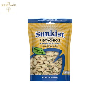 ซันคิสท์ พิสทาชิโออบเกลือ 454 ก. Sunkist Dry Roasted &amp; Salted Pistachios 454 g