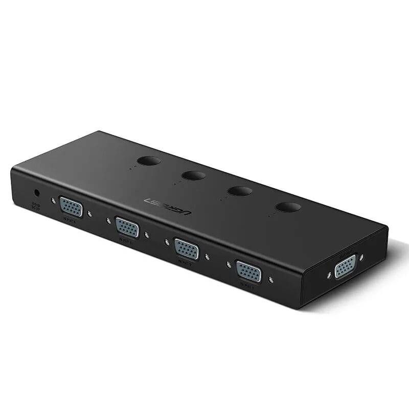 UGREEN 50279 CM153 ตู้ VGA 4 In 1 Out รองรับ FullHD 500MHz สีดํา