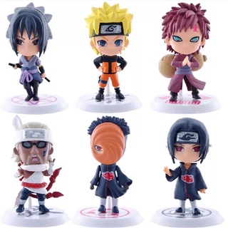 โมเดลตุ๊กตานารูโตะ Sasuke Naruto แฮนด์เมด สําหรับตกแต่ง 6 ชิ้น