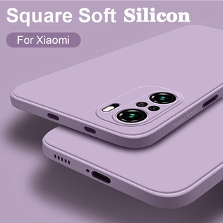 ซิลิโคนเคลือบด้านกันกระแทกขอบตรงเคสโทรศัพท์สำหรับ Xiaomi Redmi 13 13C 12 12C 10 10C 10A 9T K40 Mi Poco M6 F5 F4 F3 Pro X6 X5 X4 X3 GT ป้องกันลายนิ้วมือป้องกันรอยขีดข่วนพร้อมฝาครอบเลนส์