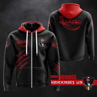 เสื้อกันหนาวมีฮู้ด TEMPUR KERAMBIT SILAT AURA MAARIFAT SIZE XXS-6XL UNISEX แบบเต็ม