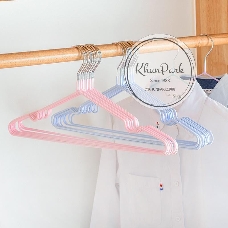 ไม้แขวนเสื้อสแตนเลส🌿อย่างหนาซีลีโคน ไม่หัก☀️แพ็ค10 ชิ้น tj99 - รูปที่ 2