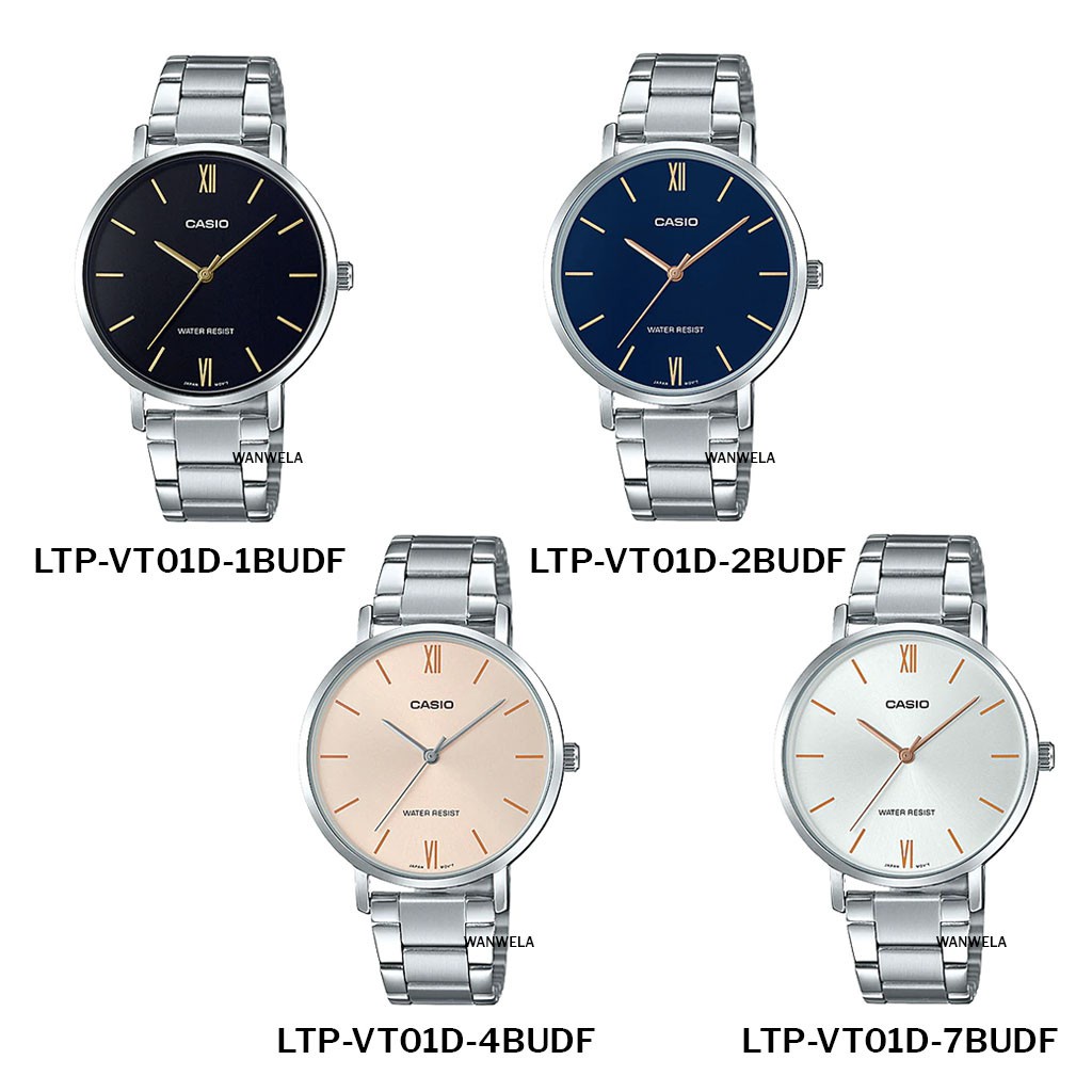[ใส่โค้ดลดเพิ่ม] ของแท้ นาฬิกาข้อมือ Casio ผู้หญิง รุ่น LTP-VT01 สายสแตนเลส