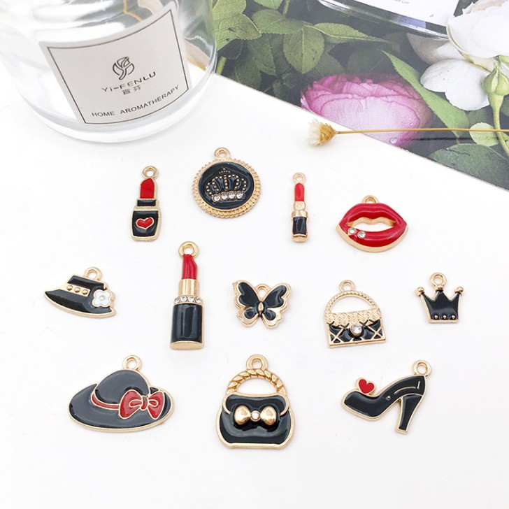 จี้ตกแต่ง ตัวห้อย โลหะ set beauty พร้อมห่วงกลม ราคา/ตัว