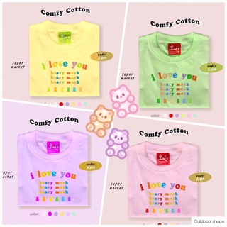 🛒พร้อมส่ง ➰ เสื้อโอเวอร์ไซส์ 🌷รุ่น COMFY COTTON🌷ลาย i love you beary much 🧸