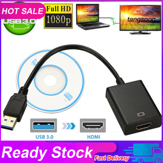 Ts - Usb 3 . 0 To Hdmi - Compatible Audio Video อะแดปเตอร์แปลงสายเคเบิ้ลสําหรับ Windows 7 / 8 / 10 Pc 1080 P