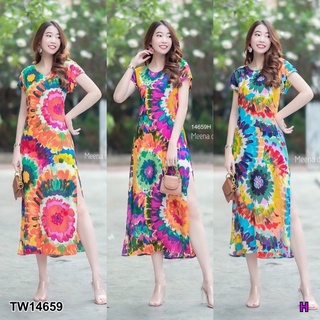 TW14659 Set 2ชิ้น เสื้อตัวยาว คอกลมแขนสั้น