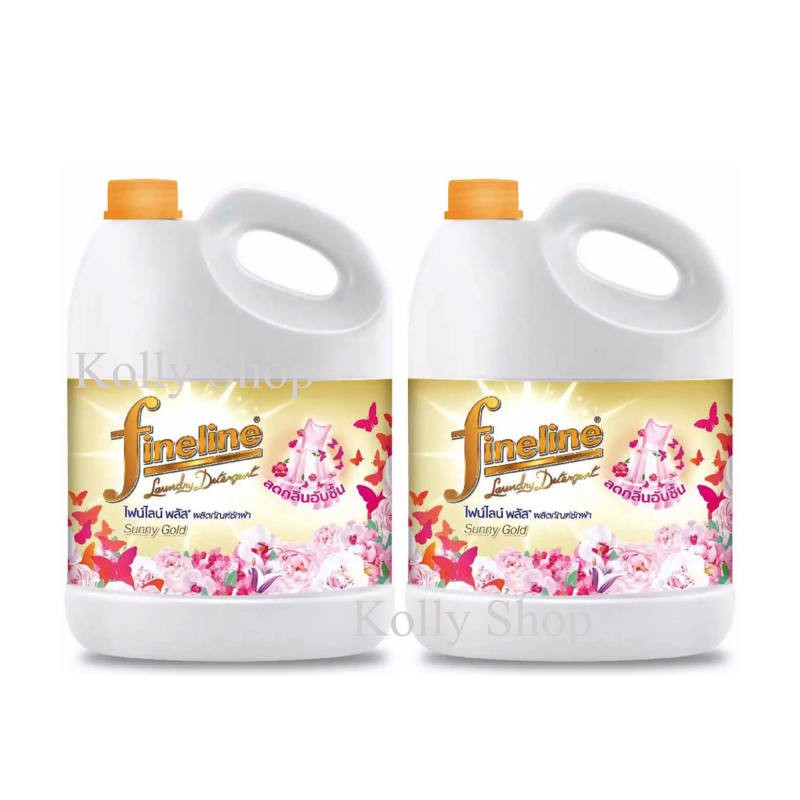 FINELINE ไฟน์ไลน์ น้ำยาซักผ้า พลัส  3000 มล. สีทอง (แพ็ค 2 แกลลอน)