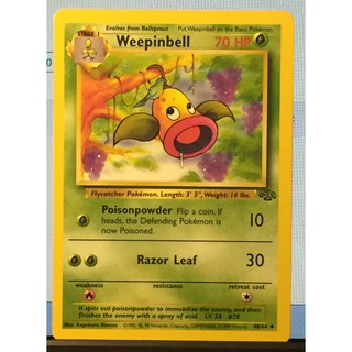 WEEPINBELL Jungle Set 48/64 Uncommon Pokemon Card Unlimited Edition Near Mint