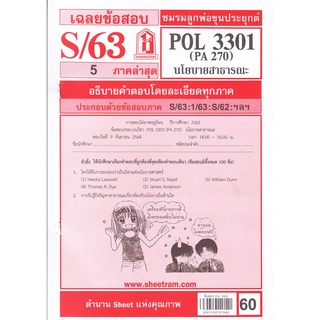 ข้อสอบชีทราม POL3301 (PA 270) นโยบายสาธารณะ