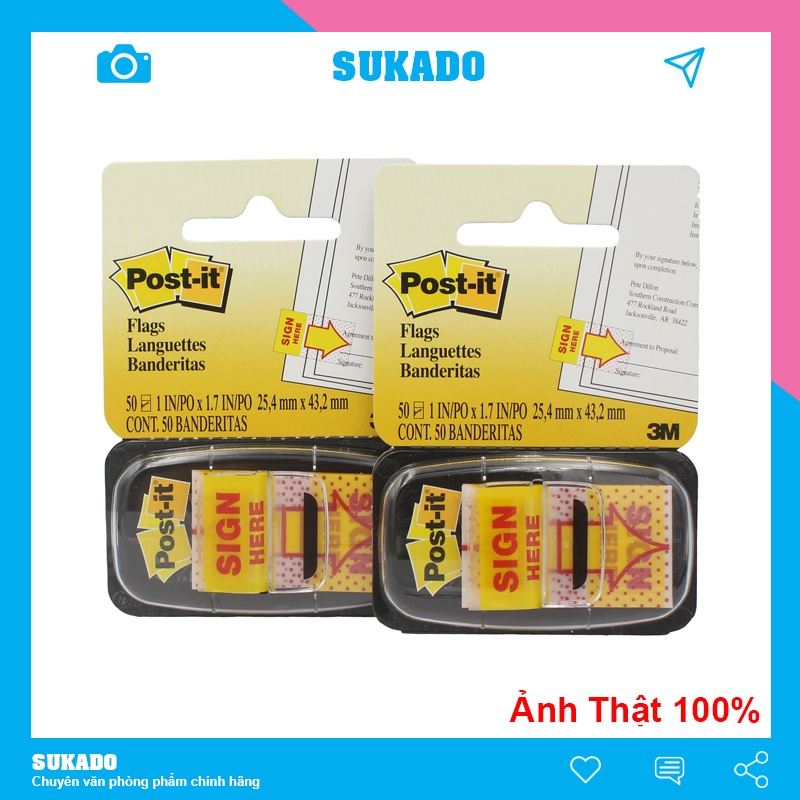 Sign Here กระดาษโน๊ตลายเซ็นพลาสติก - Post it SUKADO