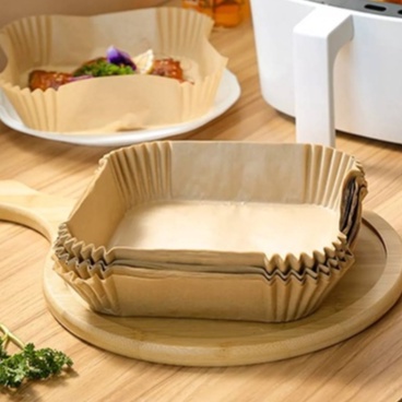 กระดาษไขรองหม้อทอดไร้น้ำมัน ทรงสี่เหลี่ยม แบบใช้แล้วทิ้ง ขนาด 16.5 cm. 100 ชิ้นสีขาว/สีน้ำตาล ยี่ห้อ kaulus