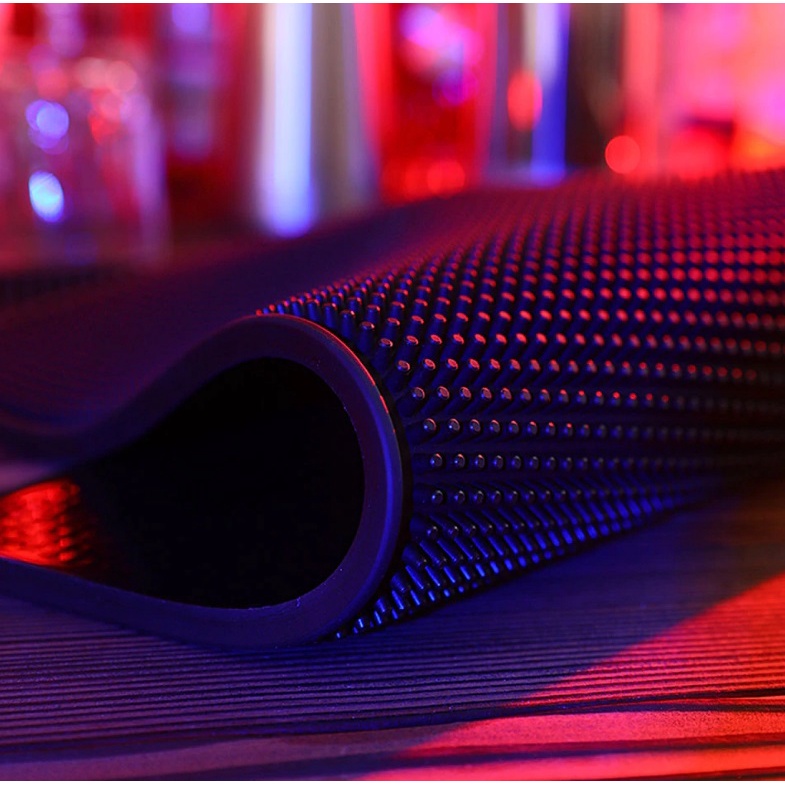 Bar Mat ยางรองบาร์ 30cm*15cm สีดำ แผ่นยางรองเชคเกอร์ กันลื่น กันแก้วน้ำหกเลอะเทอะ - รูปที่ 5